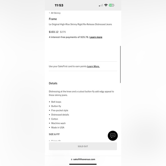 FRAME le original skinny 💯 cotton  EUC wore maybe 2 times! - Picture 3 of 8